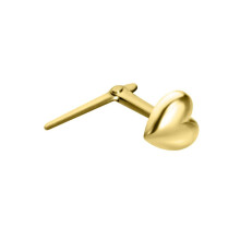 Jewelco London Ladies 9ct Yellow Gold Domed Love Heart Andralok Hinged Nose Stud 4mm - JNS071