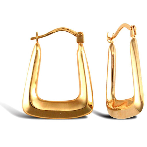 Jewelco London Ladies 9ct Yellow Gold Handbag Creole Earrings - JER378