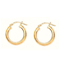 Jewelco London Ladies Yellow Gold-Plated Sterling Silver Round Tube Polished Hoop Earrings 18mm 2.5mm - ER37