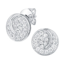 Jewelco London 18ct White Gold Round 0.3ct Diamond Circle Stud Earrings - PE0AXL5607W18
