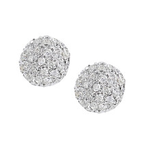 Jewelco London 9ct White Gold Round 20pts Diamond Halo Stud Earrings - DE1AXL645W