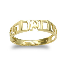 (R) Jewelco London Men's Solid 9ct Yellow Gold Curb Link Sides DAD Ring - JRN126