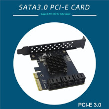 PCIE 1X to 6   3.0 6 Gbps Expansion Card PCI-E Adapter Card RTL9100 Chip for Win8/10/11