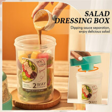 3 Pcs Salad Shaker Cup with Lids and Fork Fresh Salad Container for Lunch, Portable Breakfast Meal Vegetable and Fruits