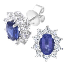 Jewelco London 18ct White Gold Round 1/2ct Diamond Cluster Stud Earrings - PE0AXL3899WSA