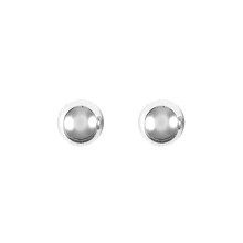 Jewelco London 9ct White Gold Ball Bead Stud Earrings, 4mm - JES156