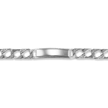 Jewelco London Boys Rhodium Plated Sterling Silver Lizard Curb ID Bracelet 8mm 6 inch - ACC004