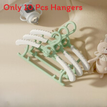 (Green)Infant Baby Clothes Hangers Pp Material Adjustable Non Slip For And Toddler Use