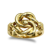 (P) Jewelco London Men's Solid 9ct Yellow Gold Double Knot Ring - JRN059A