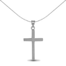 Jewelco London Sterling Silver solid stamped Cross Pendant - APX012