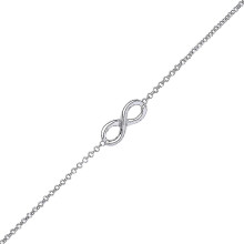 Jewelco London Ladies Sterling Silver Infinity Charm Bracelet 7mm - GVB220