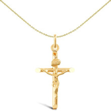 Jewelco London 9ct Yellow Gold INRI Crucifix Cross Pendant - JPX011