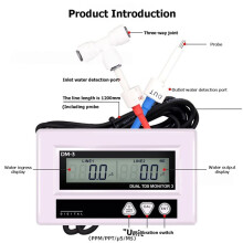 DM3 Digital Online Water Quality Tester LCD TDS Meter Dual Channel PPM Detection Inlet Outlet Test for Pool Laboratory