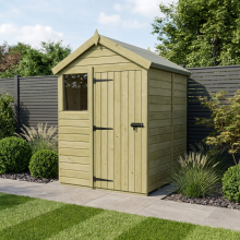 5 x 5 Apex Shed Tanalised (Single Door, With Windows)