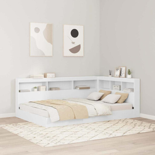 VidaXL vidaXL Storage Headboard with Shelf White 120 cm Engineered Wood