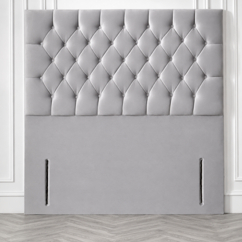 (Beige Plush, King 5ft) Plush 54" Chesterfield Headboard for Divan Bed 1