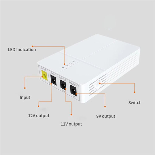 Fonte de Alimentação Ininterrupta (UPS) de Alta Capacidade de 6000mAh para Roteador e Modem com Câmera de Backup. 2