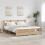 VidaXL vidaXL Bed Frame with Headboard Brown 180 x 200 cm Engineered Wood 1