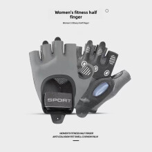 (Gray,S)Breathable Half Finger Workout Gloves Gel Cushioning Yoga Cycling Enthusiasts