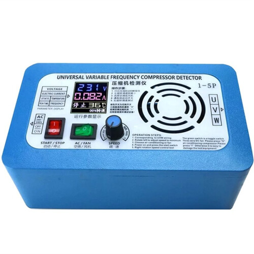 1-5HP Frequency Conversion Air Conditioning Compressor Detector Color Screen Display Inverter Compressor Tester EU-PLUG 2