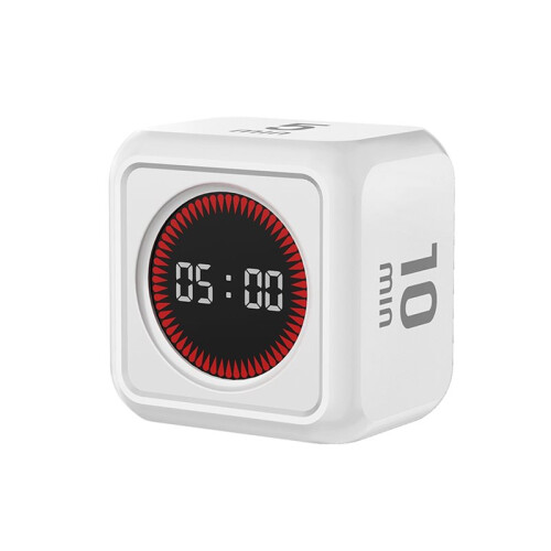 Digital Timer Gravity Sensor Flipping LED Display 4 Preset  Rechargeable  Timer for Cooking Study Shower White 1