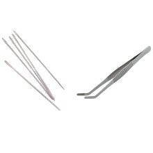 Metal Chinese Kongfu Cha Dao Tea Tong Tweezers 7.4 Inch Long with 55 Pcs Metal Sewing Needle Embroidery Mending