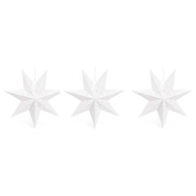 3X Hanging Paper 7 Pointed Star Lantern, Christmas Hanging Star Decorations for Christmas Wedding Birthday Decoration