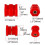 For   EK 1996-2000 Front Lower Control Arm Bushing Red Polyurethane Car Replacement Kit 9