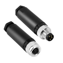 Conector de Fio de Aviação M8 Macho & Fêmea Pacote com 2 Unidades, Conector de Montagem em Painel, Interface de Sensor Circular 4 Pinos