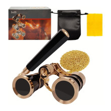 3X25 Opera Glasses Theater Binoculars with Adjustable Handle & Chain, Vintage Elegant Portable Binoculars for Women