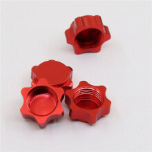 16 Stuks Aluminium Wielnaafafdekking Antistofkap 17 mm Zeskantmoer voor 1/8 RC Auto, Rood