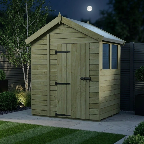 6 x 4 Apex Shed Tanalised (Single Door, With Windows) 2