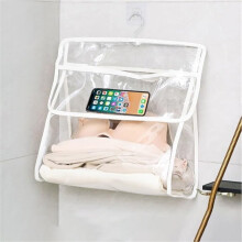 Borsa da toilette da appendere impermeabile, trasparente, organizer da viaggio per doccia, bianca