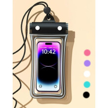 Custodia galleggiante impermeabile IPX8 per telefono con touchscreen, borsa stagna per immersioni, colore nero
