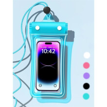 Custodia galleggiante impermeabile IPX8 per telefono con touchscreen, borsa a secco per immersioni, colore blu