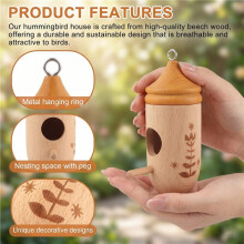 3 Pack  House for Outdoors Hanging, Wooden Houses for Outside Nesting
