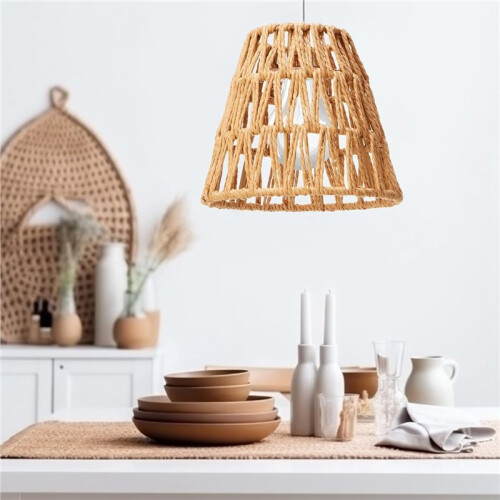 6pcs Natural Rattan Bell Lamp Shades 1