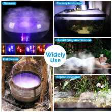 2X Nebel Hersteller mit LED Licht, Spaß Fisch Behälter Zubehör Dekoration Fogger für Reptile Brunnen Gepflanzt