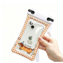 Drijvend waterdicht telefoonhoesje 21x12cm touchscreen bruin teckel