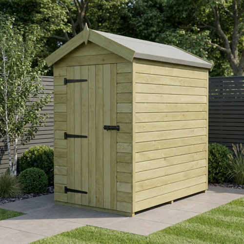4 x 7 Apex Shed Tanalised (Single Door, No Windows)