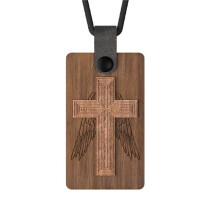 Katholische Halskette mit NFC, Christliche Halskette mit Täglichem Bibelvers, Religiöser Schmuck, Bibel-Halskette Aus Kirschholz