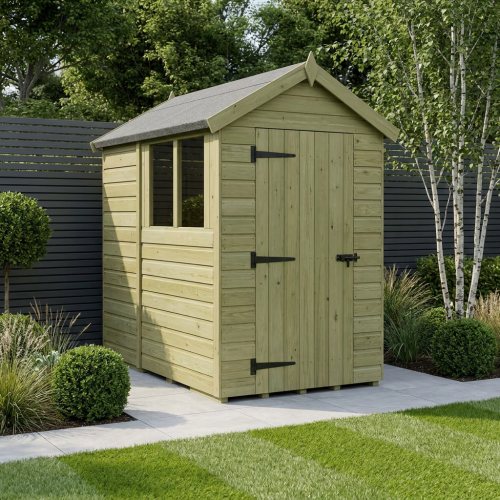 4 x 7 Apex Shed Tanalised (Single Door, With Windows)