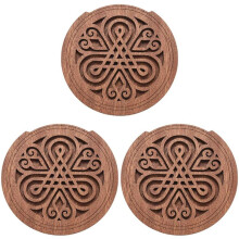 3X Guitar Wooden Soundhole Sound Hole Cover Block Feedback Buffer Mahogany Wood for EQ Acoustic Folk Guitars 7