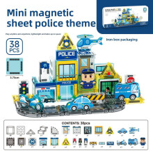 (Police)Feuerwehrauto Magnetische Bausteine Kinder Lernspielzeug mit Material Abs