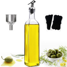Oil Dispenser Olive Oil Bottle Drizzler 500ml/17OZ, Lead-Free Glass, for Cooking, Vinegar, Soy Etc (1 PCS)