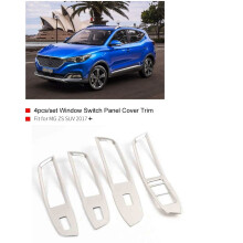 for ZS 2017-2021 Car Window Button Cover Glass Lifting Trim Frame Stainless Steel Decoration Accessories