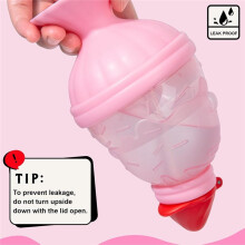 Kids Water Bottle with Straw, Ice Cream Water Bottle with Shoulder Strap for School or Travel, Gifts for Girls