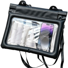 Custodia impermeabile IPX8 per telefono, galleggiante, impermeabile per touchscreen, colore nero.