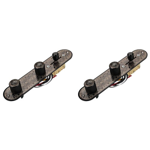 2X 3 Way  Loaded Guitar Control Plate for Telecaster Guitar Black