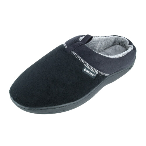 Isotoner Men's Microterry Jared Hoodback Slippers